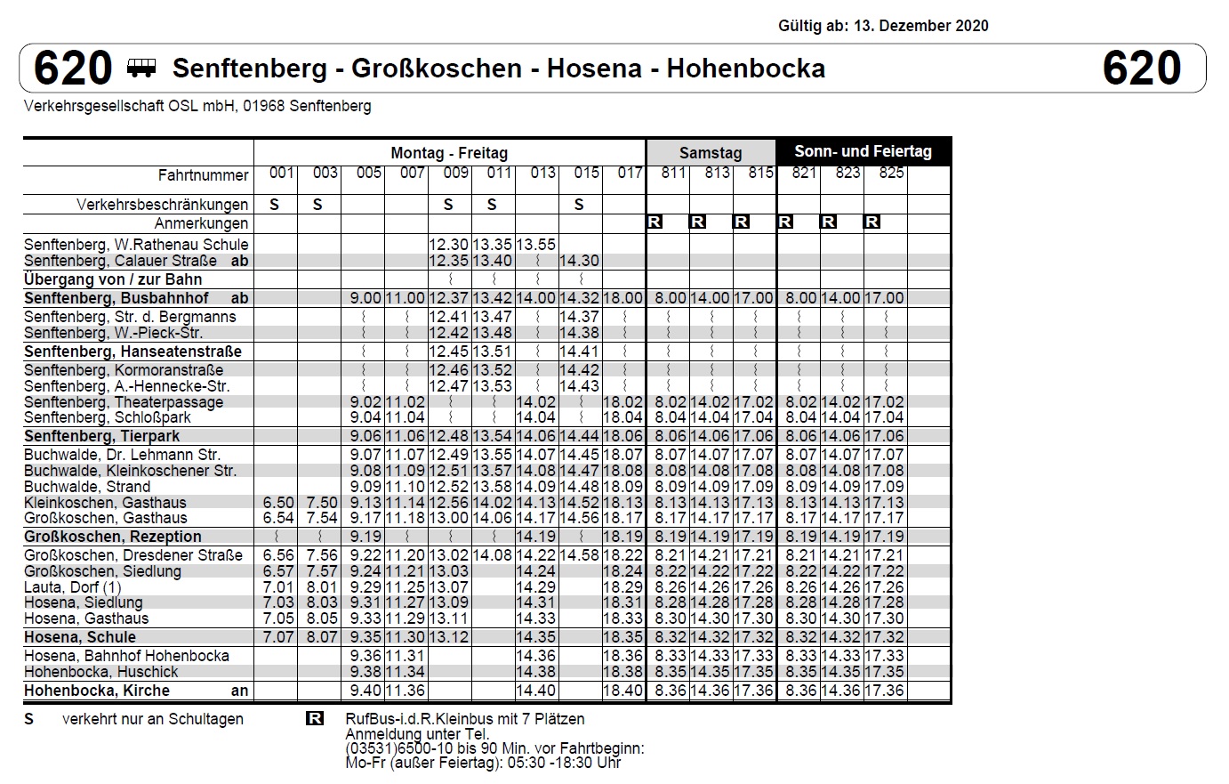 Bike Stadl Busfahrplan Großkoschen Senftenberg