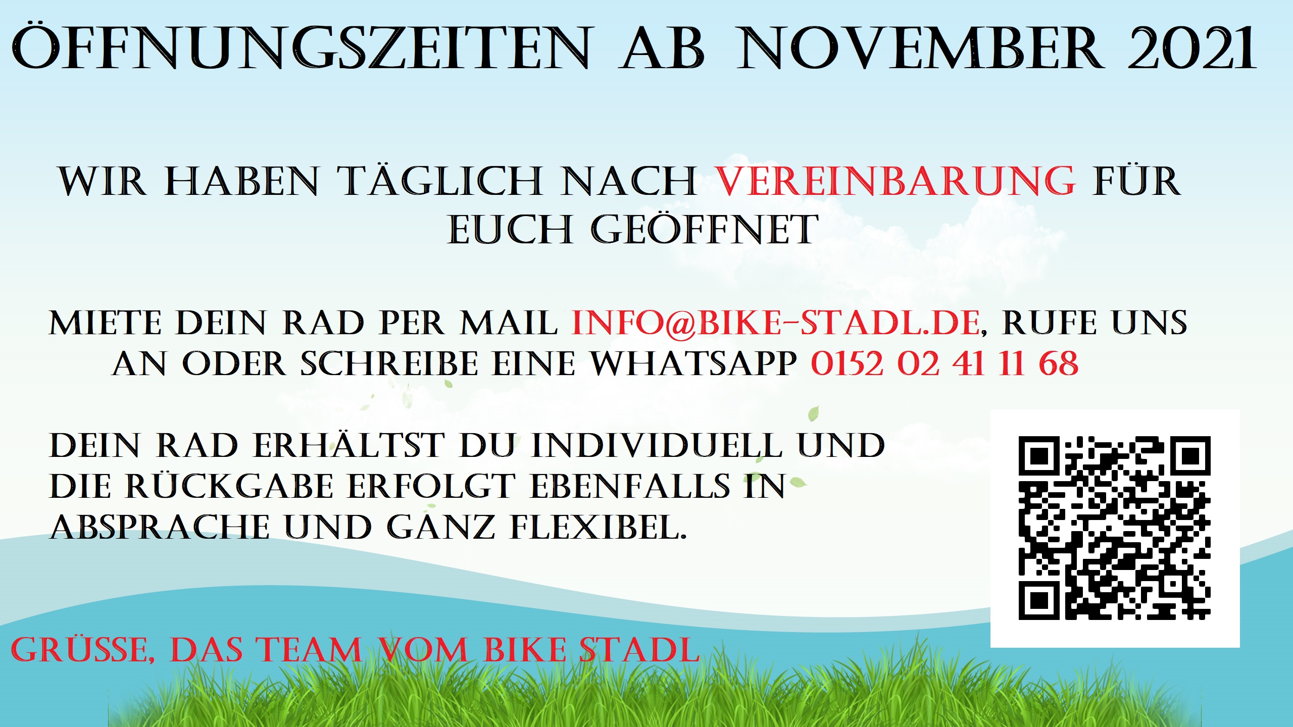 Öffnungszeiten ab November 2021