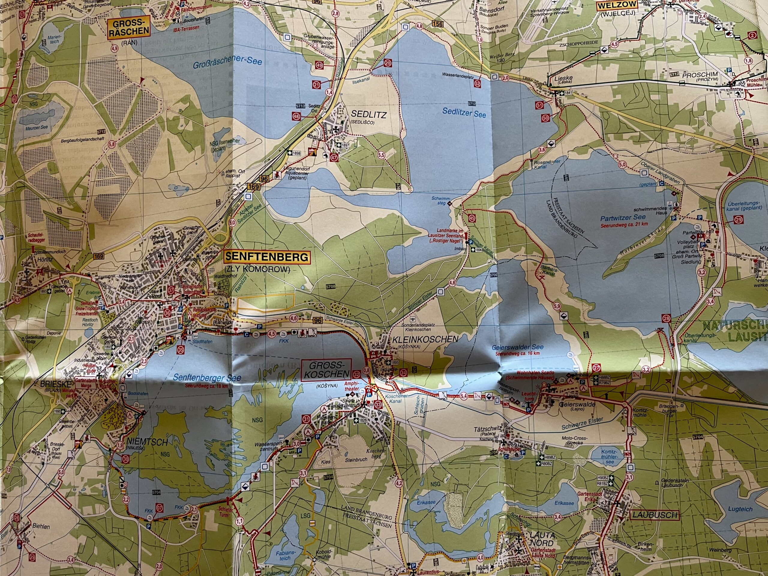 Bike Stadl Fahradvermietung Senftenberger See Großkoschen Lausitzer Seenland Karte